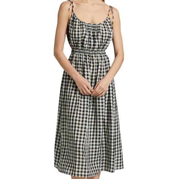 Doen Dresses & Skirts - DOEN Leslie Gingham Pleated in Black Marilyn Midi Dress